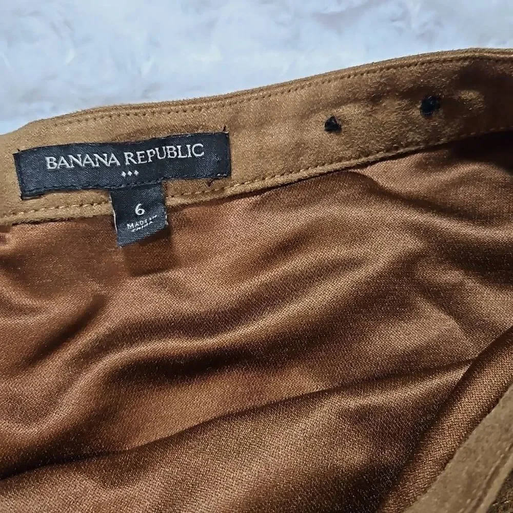 Brown Faux Microfiber Suede Banana Republic Brown Skirt Size 6